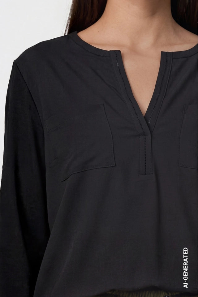 Black Blouse With Jewelry