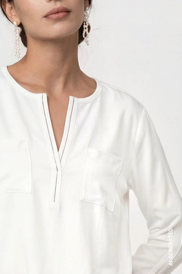 White Blouse With Jewelry
