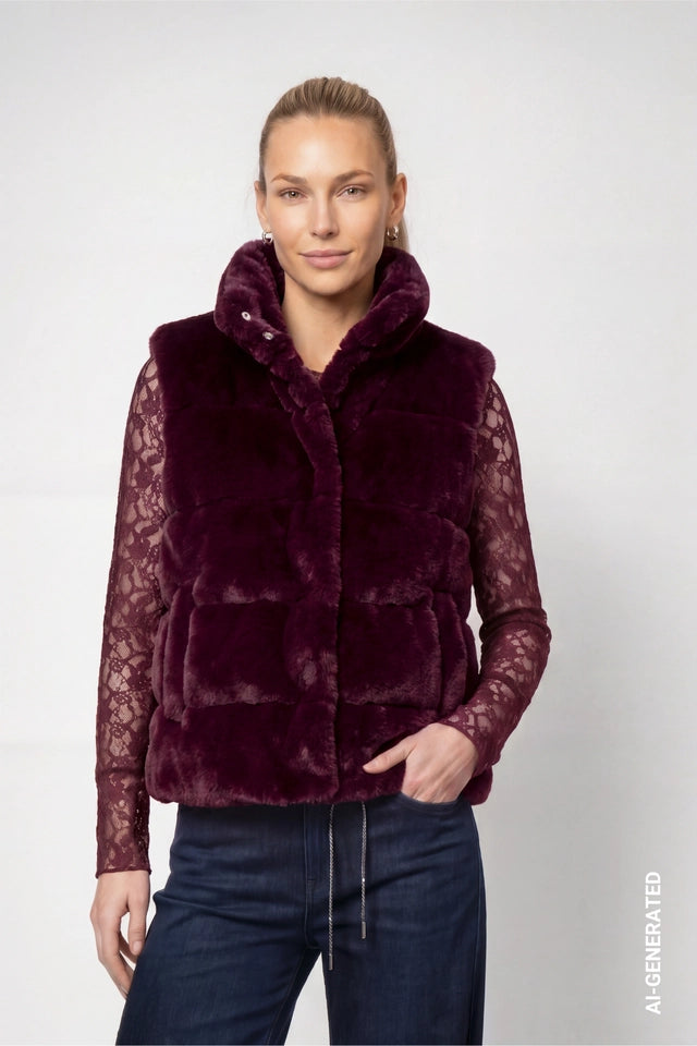 Bordeaux Faux Fur Gillet