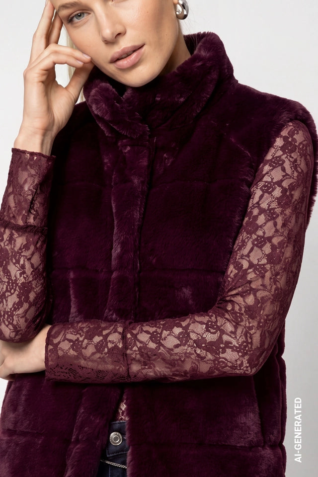 Bordeaux Faux Fur Gillet