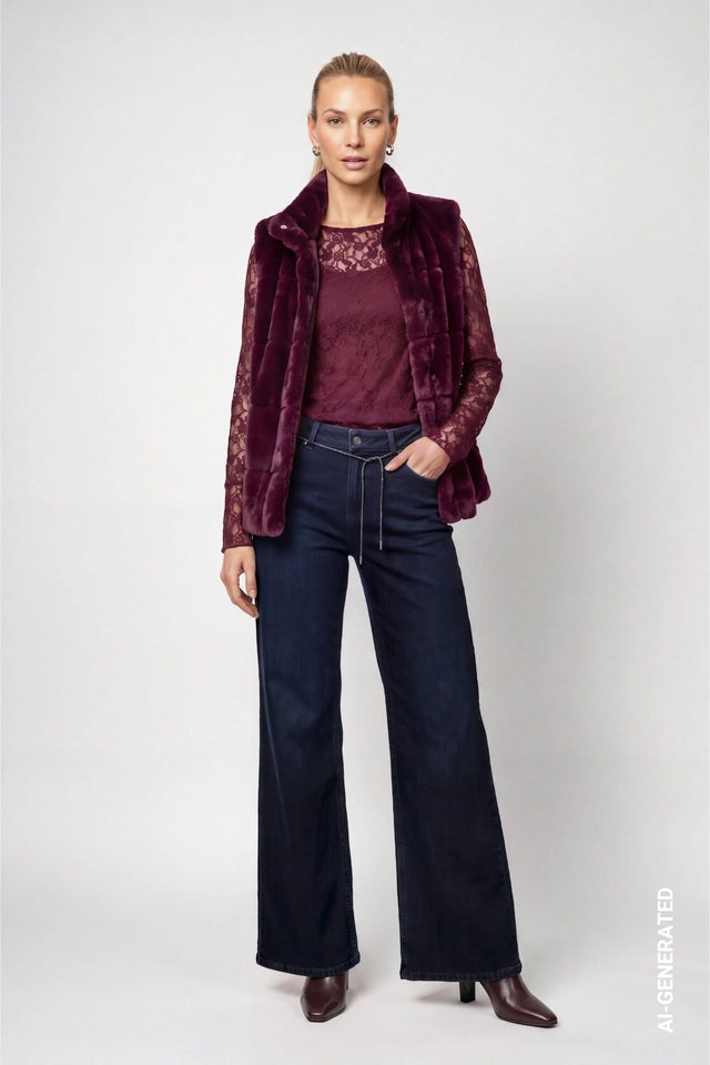 Bordeaux Faux Fur Gillet
