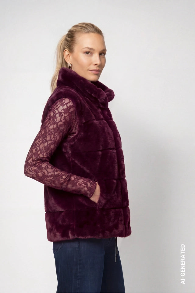 Bordeaux Faux Fur Gillet