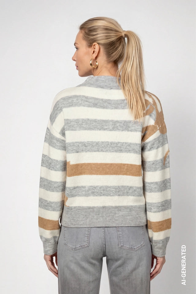 Light Grey Knitted Jumper With a Soft Texture