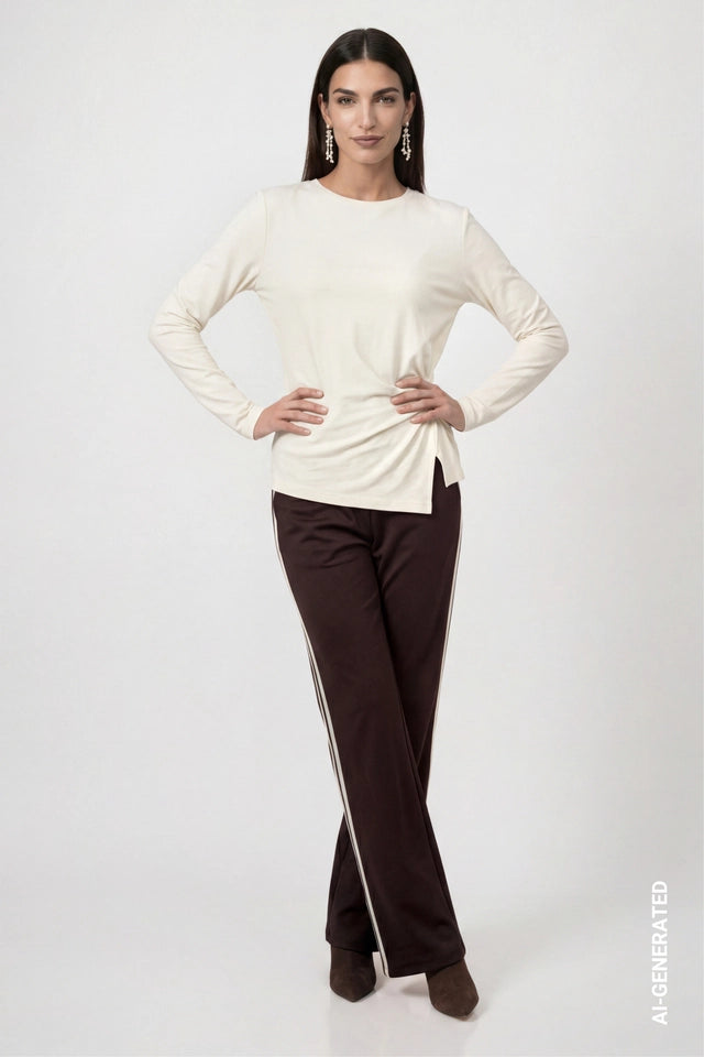 Cream Side Knot Top