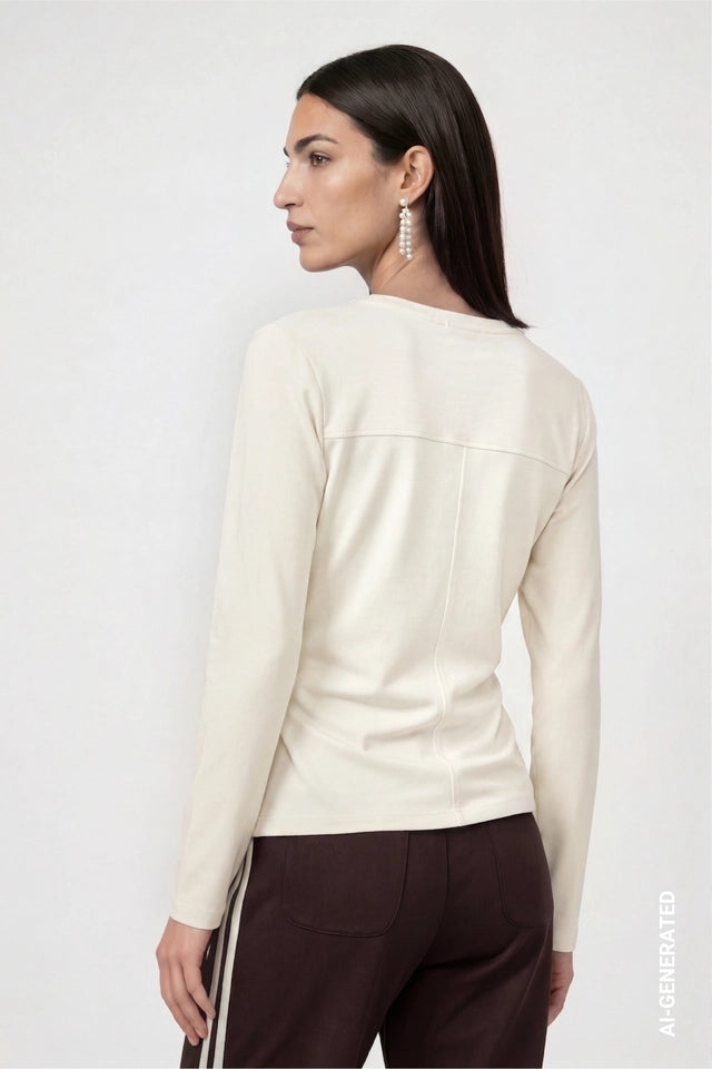 Cream Side Knot Top
