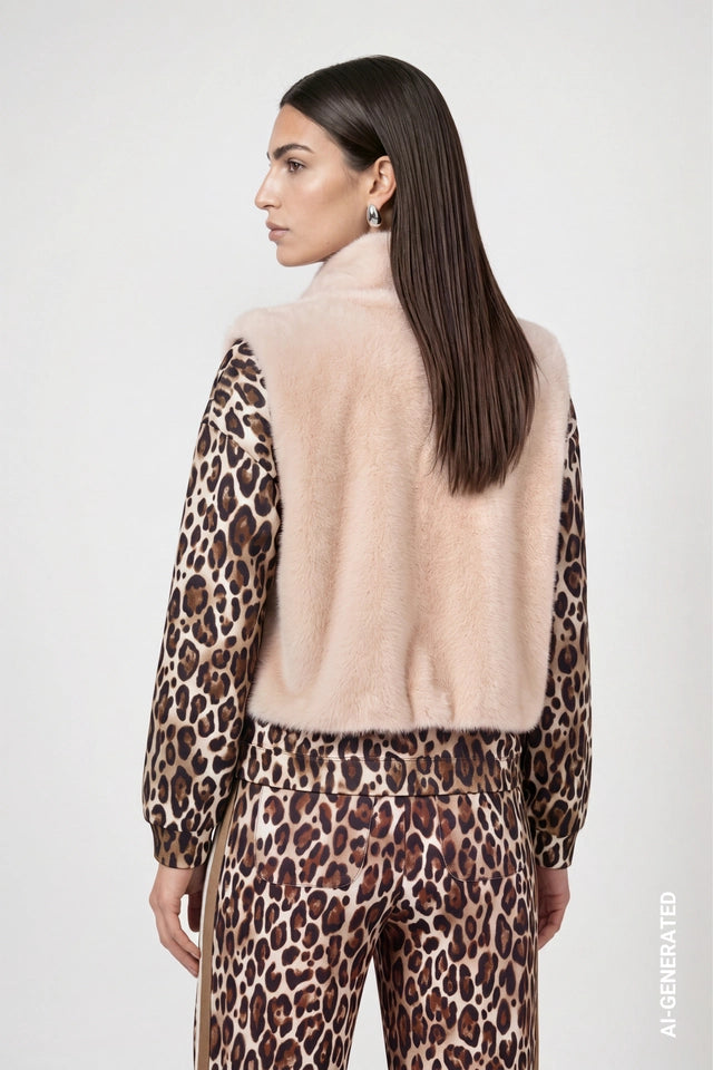 Cappuccino Faux Fur Waistcoat