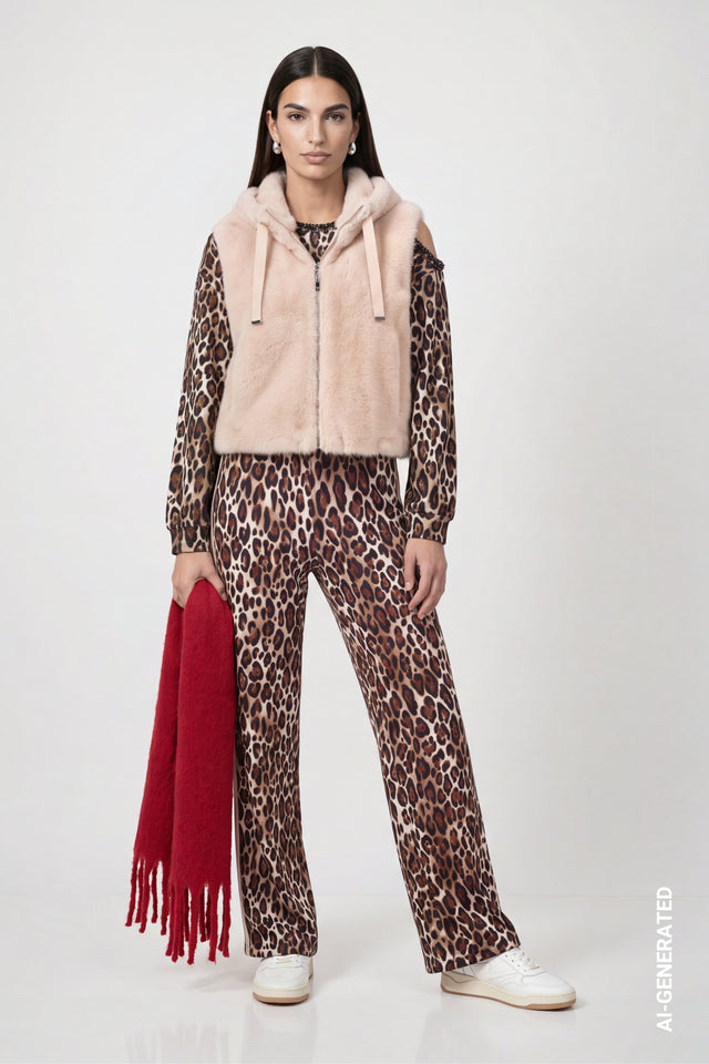 Cappuccino Faux Fur Waistcoat