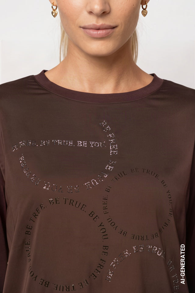 Black Coffee Top With Crystal Detail