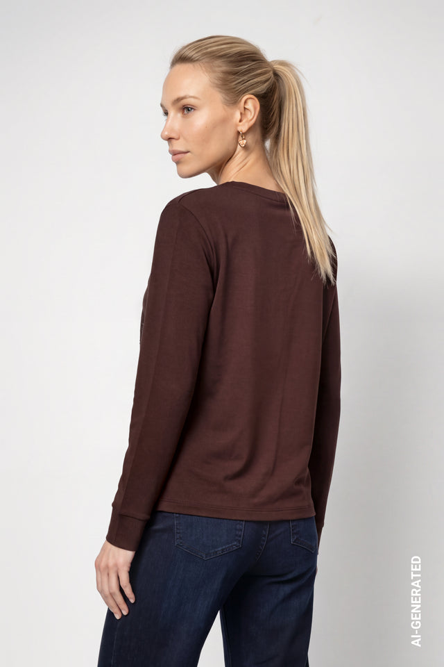 Black Coffee Top With Crystal Detail