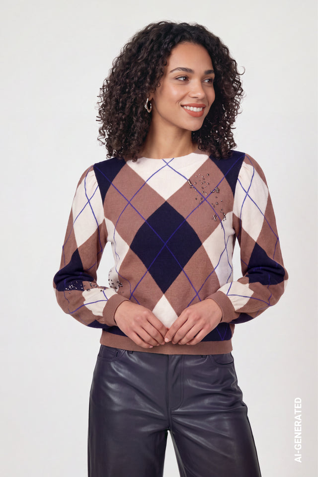 Tiramisu Pattern Knitted Jumper