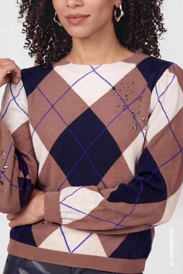 Tiramisu Pattern Knitted Jumper