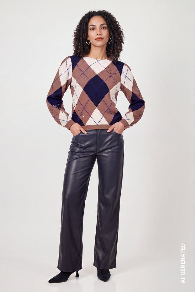Tiramisu Pattern Knitted Jumper