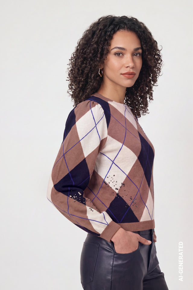 Tiramisu Pattern Knitted Jumper