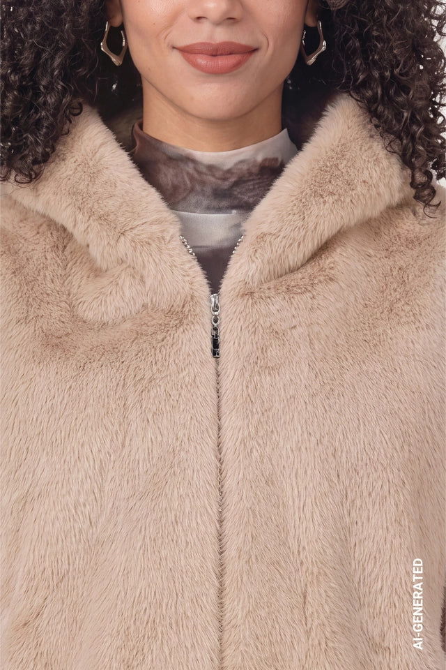 Sesame Faux Fur Cape