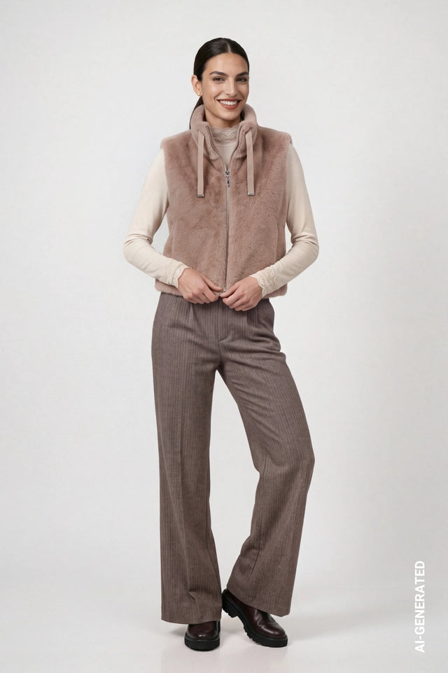 Sesame Faux Fur Gillet