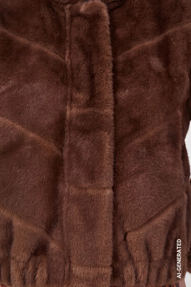 Chocolate Brown Faux Fur Coat