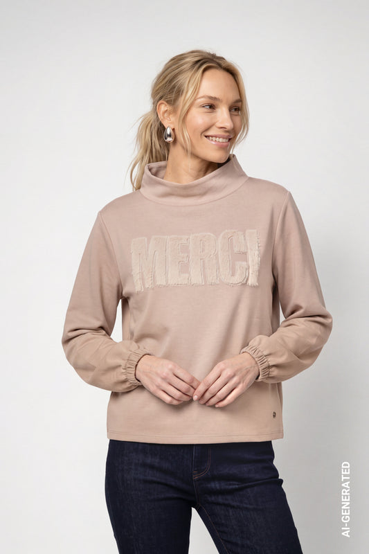 Sesame Sweatshirt With Fur Application