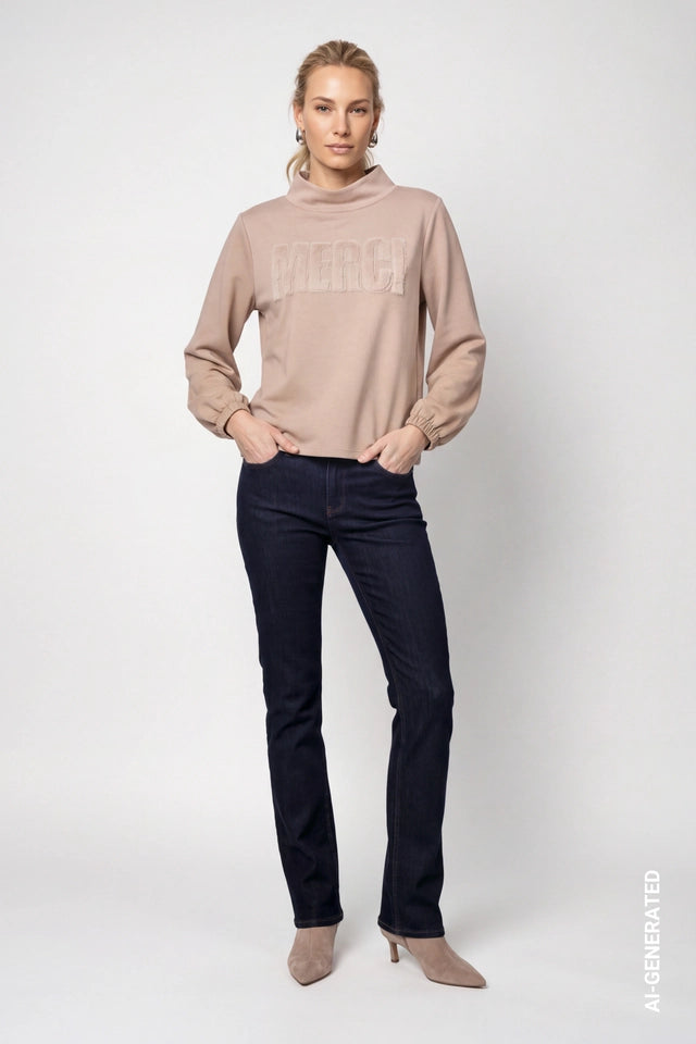Sesame Sweatshirt With Fur Application