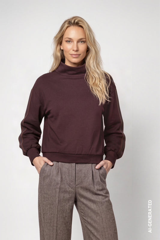 Dark Brown Crystal Stripe Sleeve