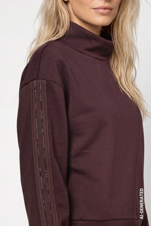 Dark Brown Crystal Stripe Sleeve