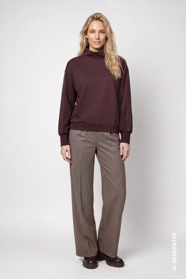 Dark Brown Crystal Stripe Sleeve