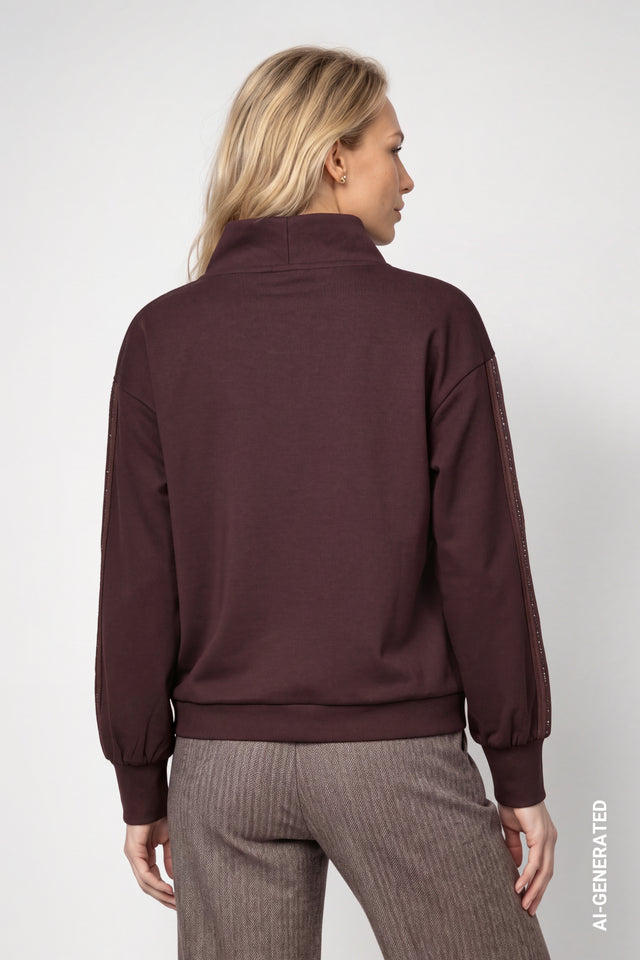 Dark Brown Crystal Stripe Sleeve