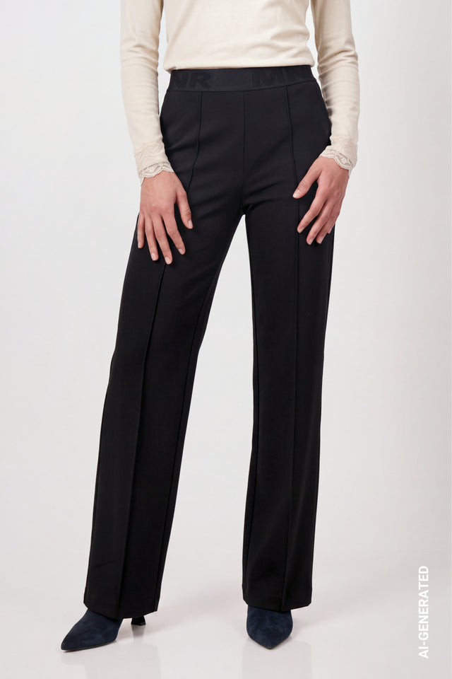Black Trousers With Lettering Band