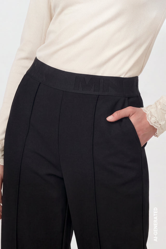 Black Trousers With Lettering Band