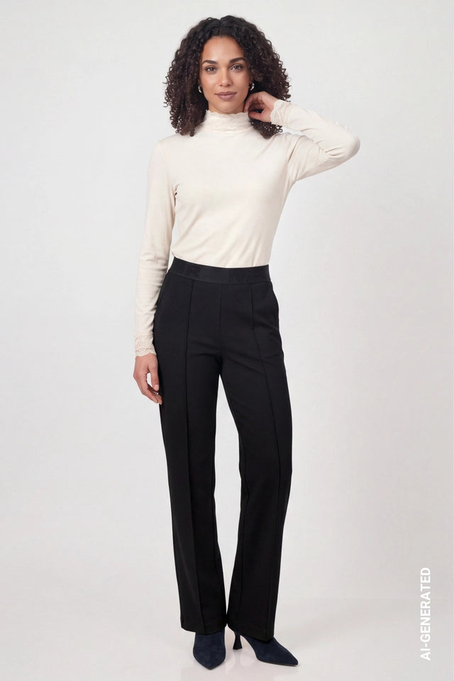 Black Trousers With Lettering Band