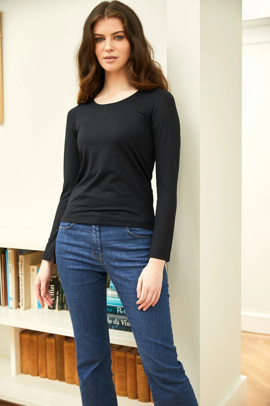 Black Long Sleeve Basic Top