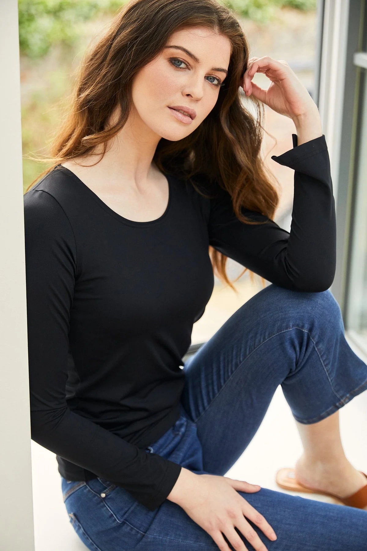 Black Long Sleeve Basic Top