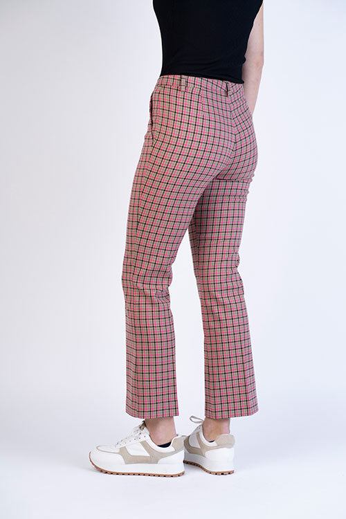 Pink And Beige Check Trousers