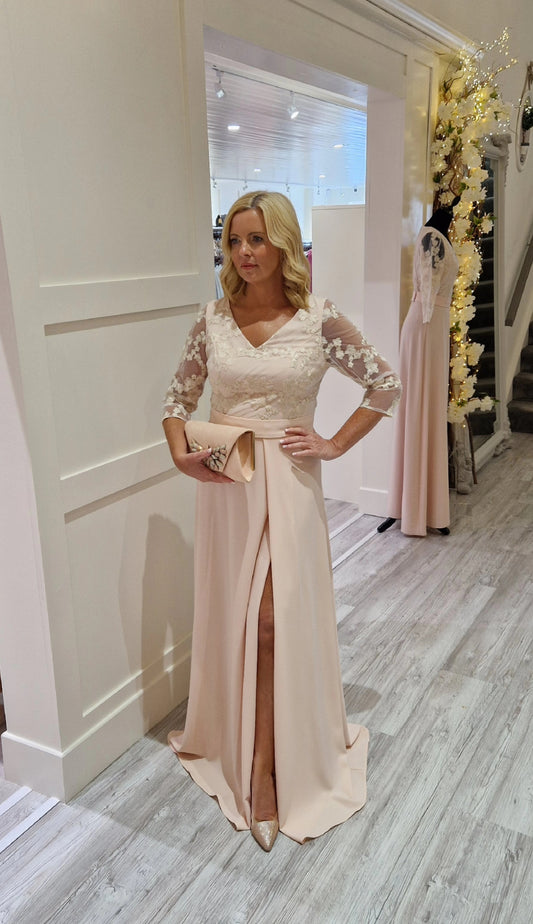 Blush Lace Maxi Dress