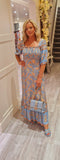 Talamanca Blue & Apricot Dress