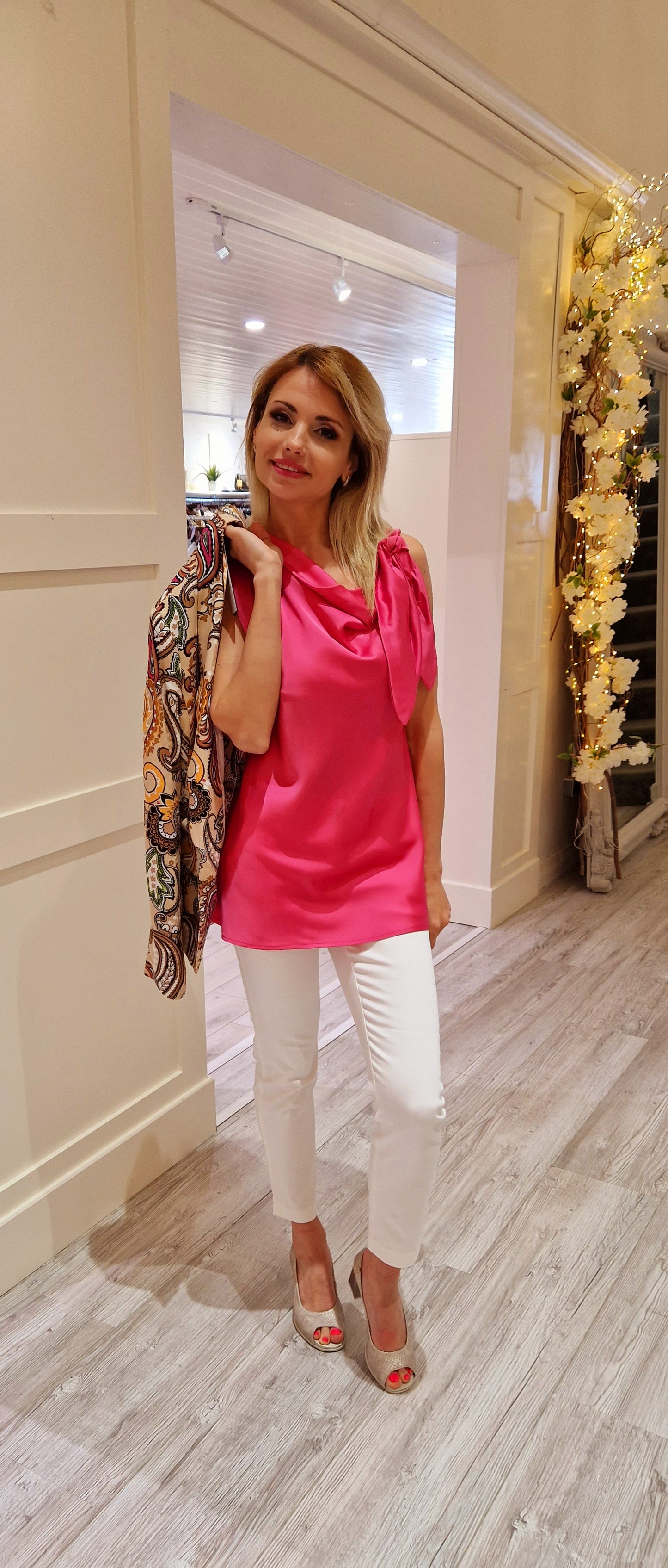 Pink Satin Look Blouse