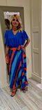 Rainbow Blue Pleated Skirt