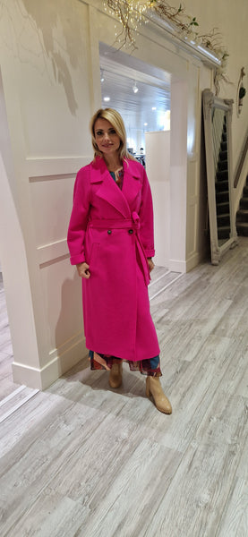 Pink Long Wool Coat