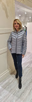 Light Silver /Blue Quilted Jacket