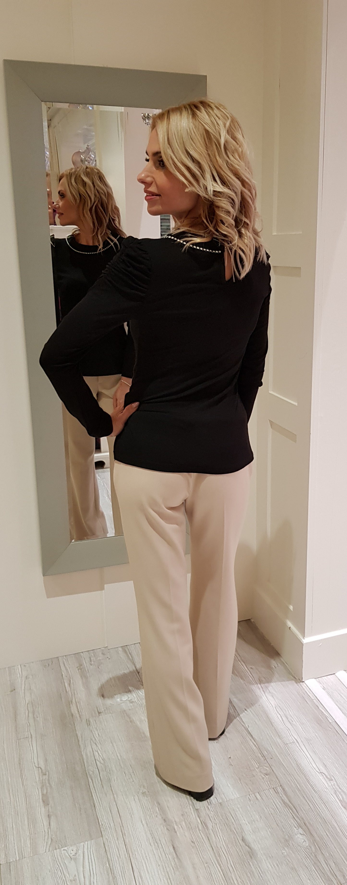 Beige Classic Trousers