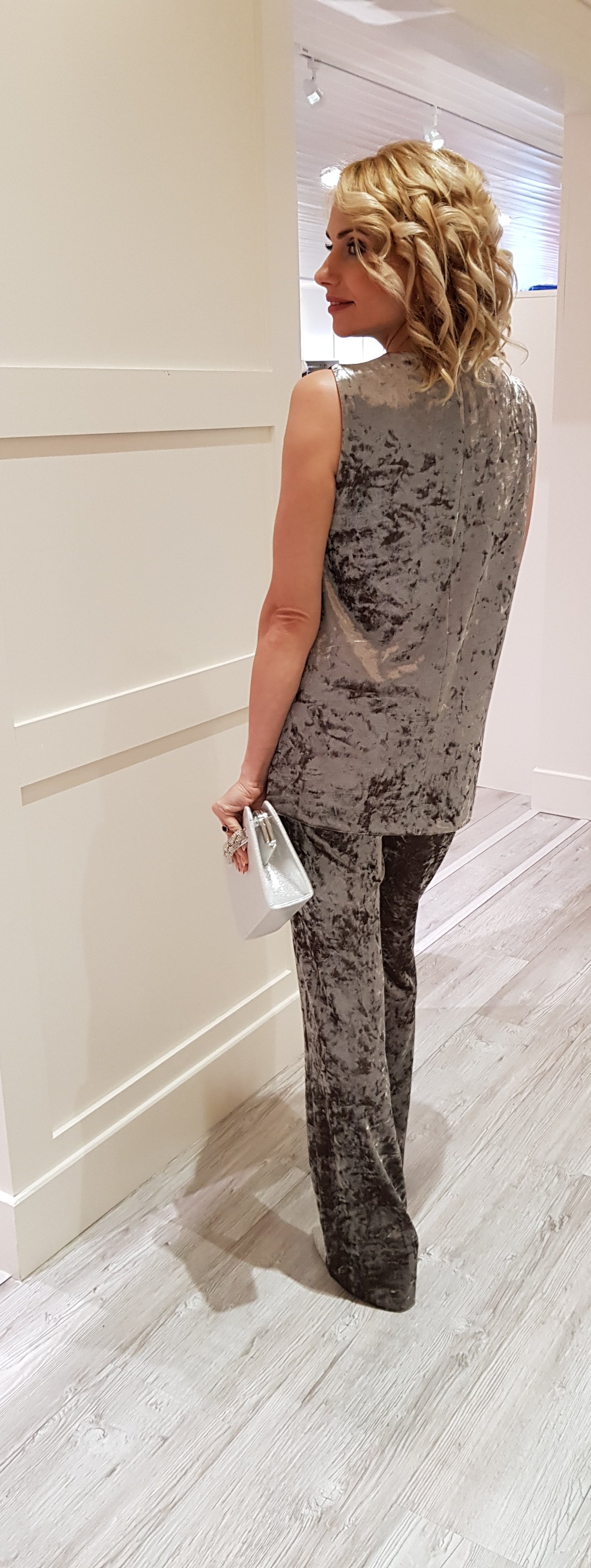 Grey Velvet Trousers