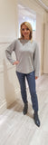 Grey Knit Jumper With Zip