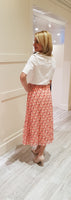 Pink Mesh Pleated Skirt