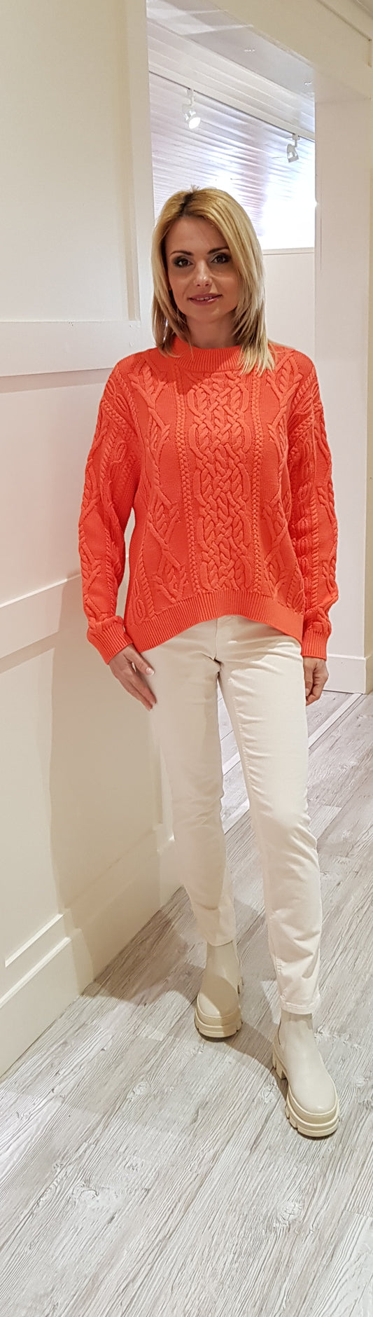 Coral Cotton Knit Jumper