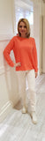 Coral Knit Jumper With Pocket