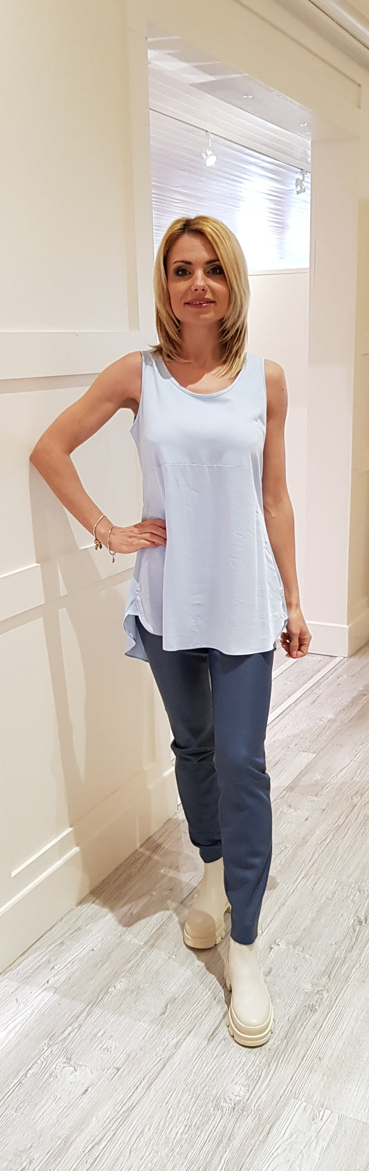 Blue Sleeveless Top