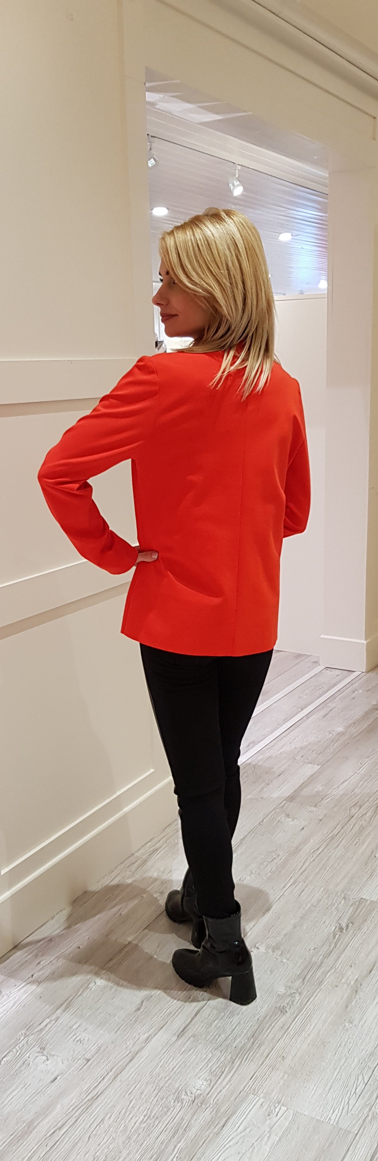 Orange Jacket With Stand-up Collar