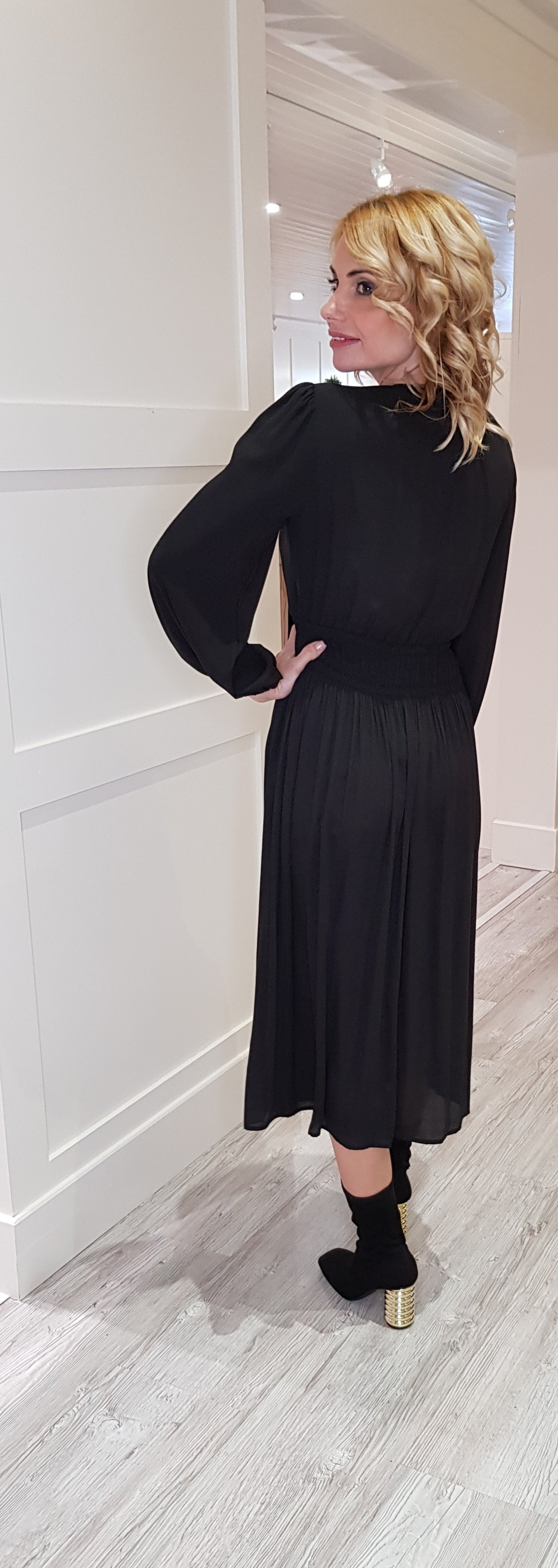 Black Ruched Dress