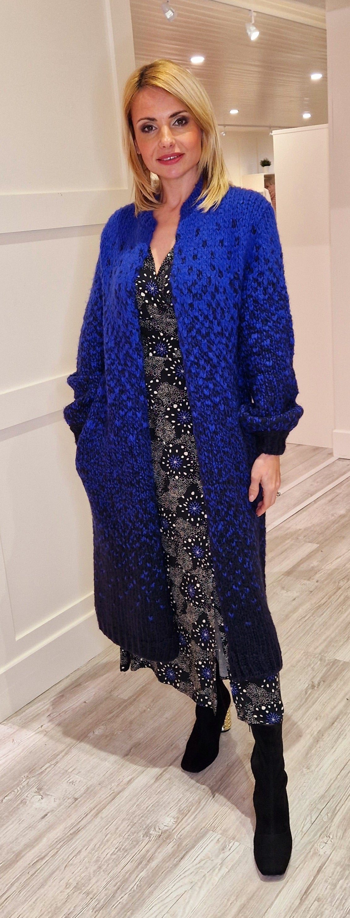 Blue Knited Coat