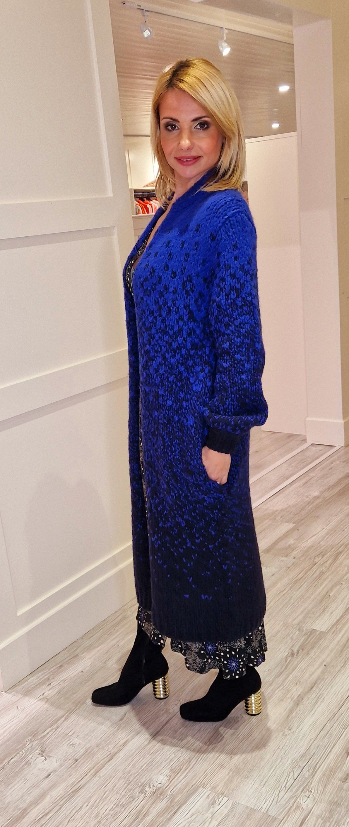 Blue Knited Coat