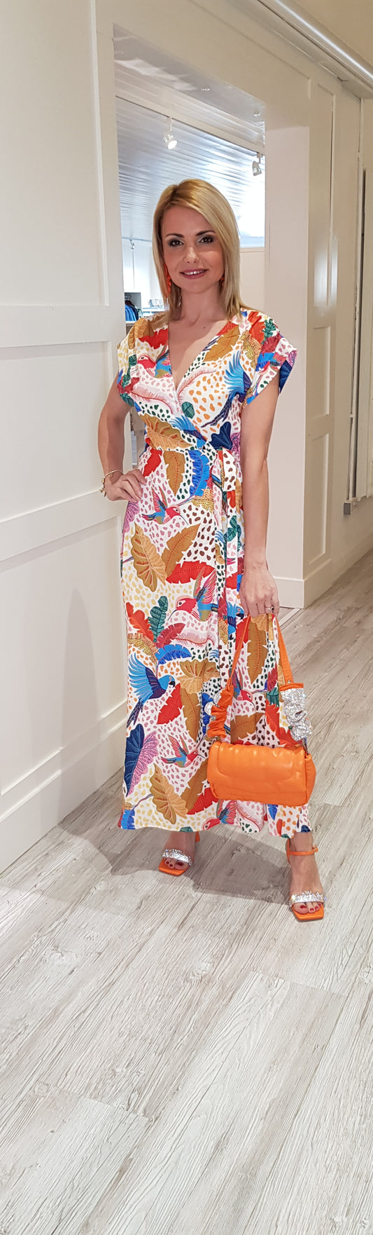 Claude Printed Wrap Maxi Dress